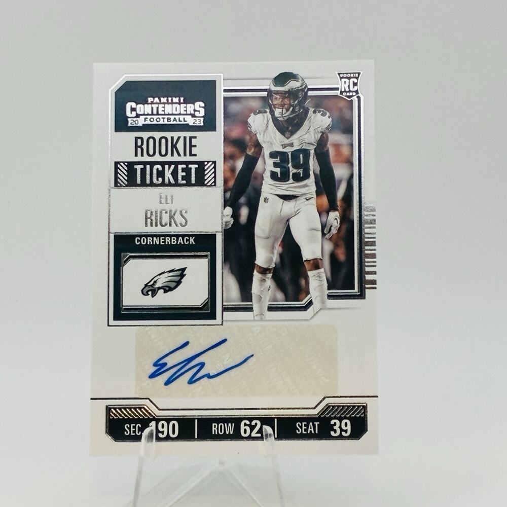 Eli Ricks #233 2023 Panini Contenders Rookie Ticket Auto RC Eagles Rookie